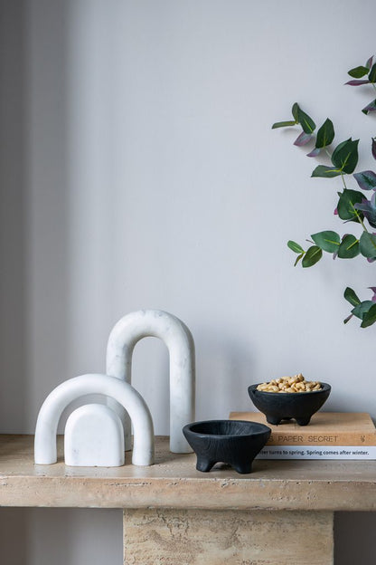 Footed Wooden Bowls