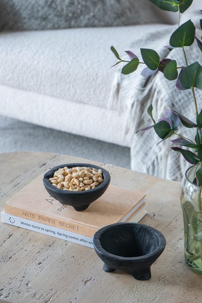 Footed Wooden Bowls