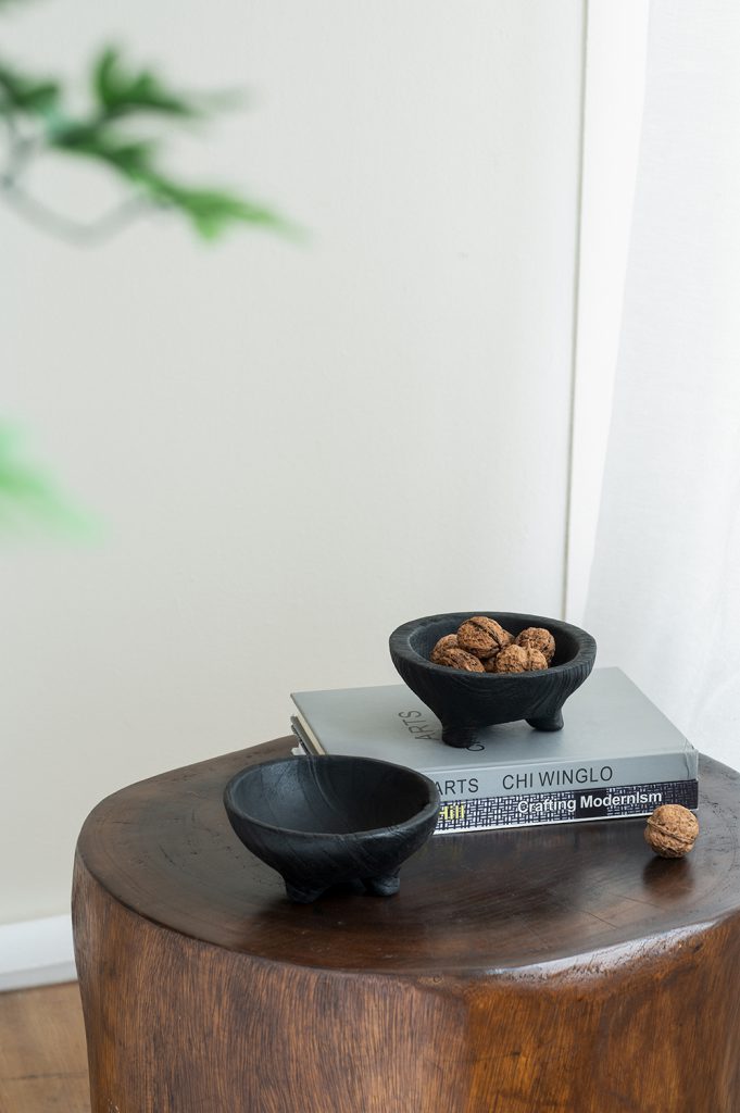 Footed Wooden Bowls