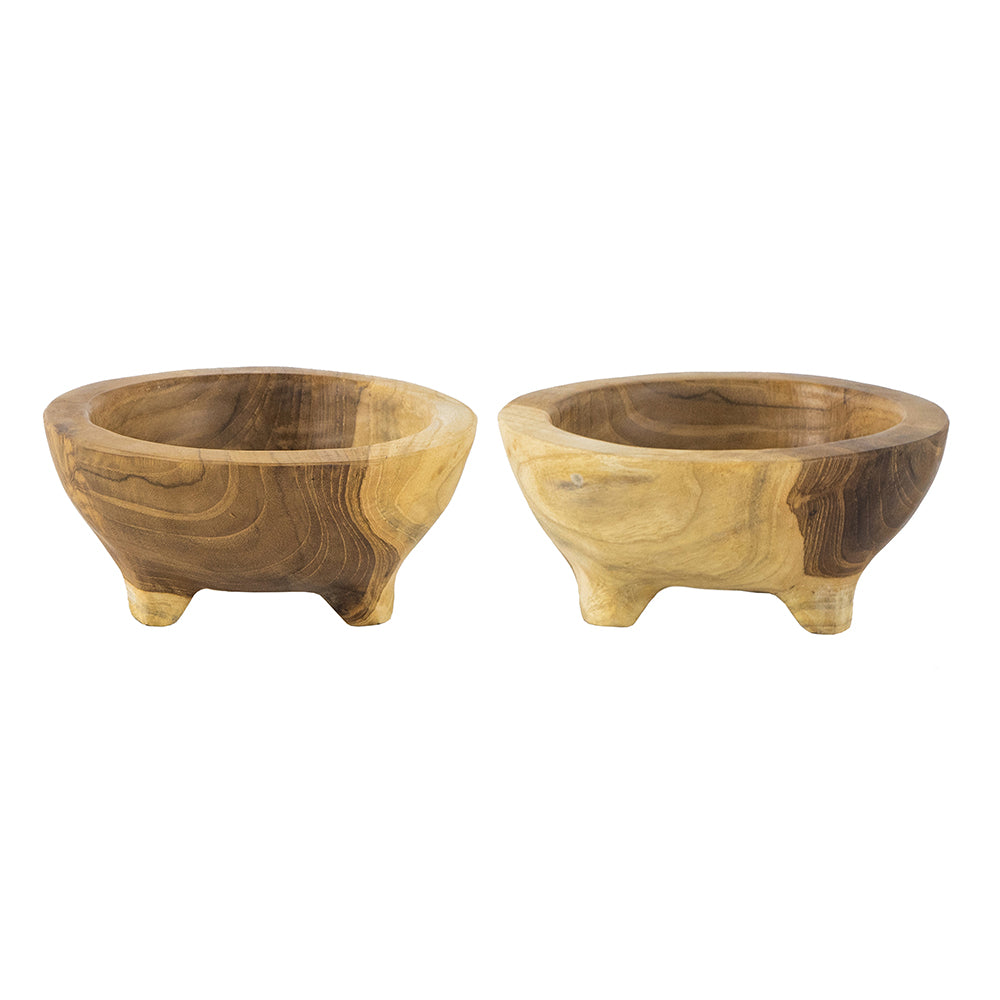 Footed Wooden Bowls