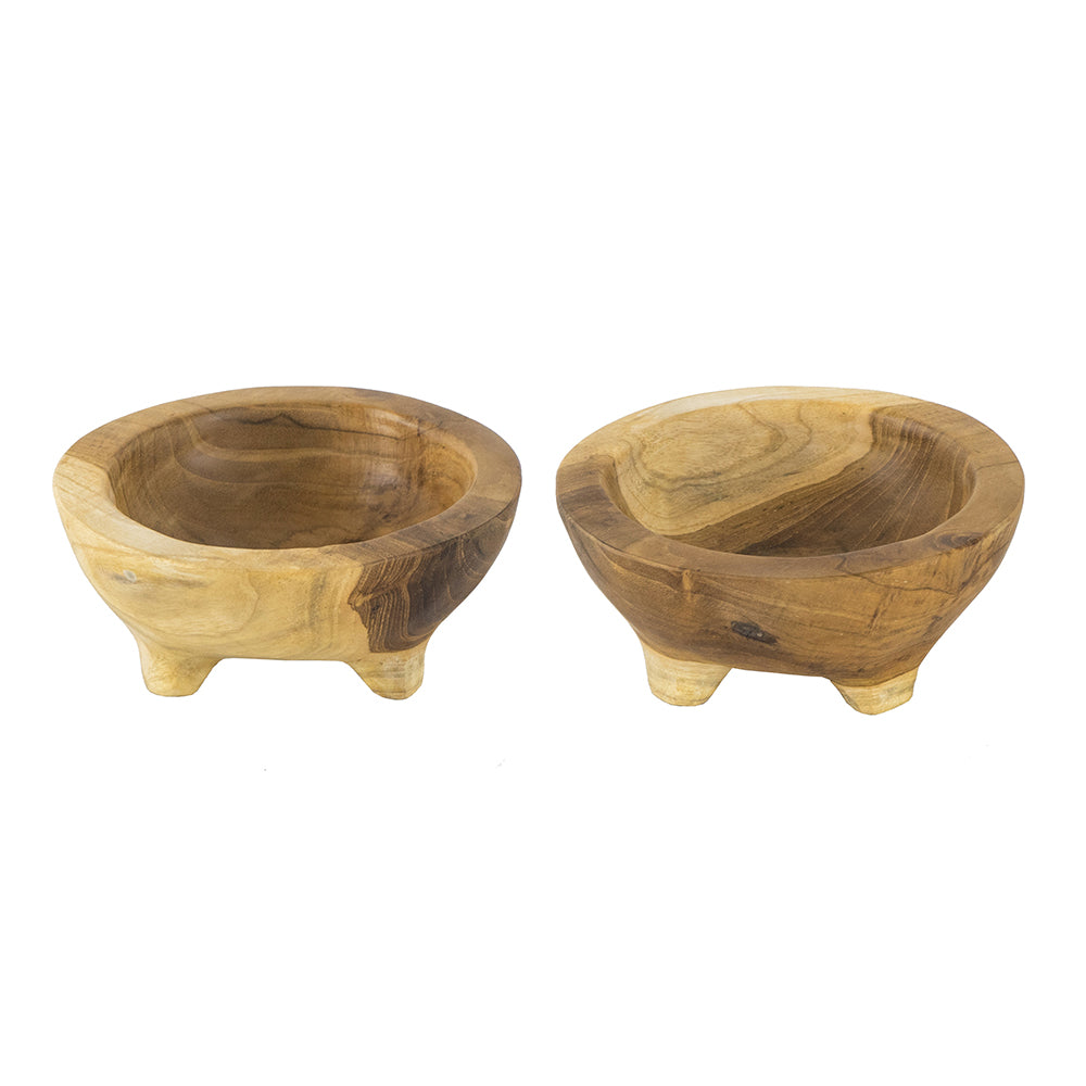 Footed Wooden Bowls