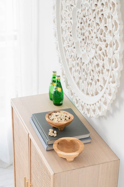 Footed Wooden Bowls