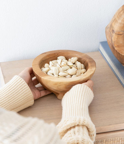 Footed Wooden Bowls