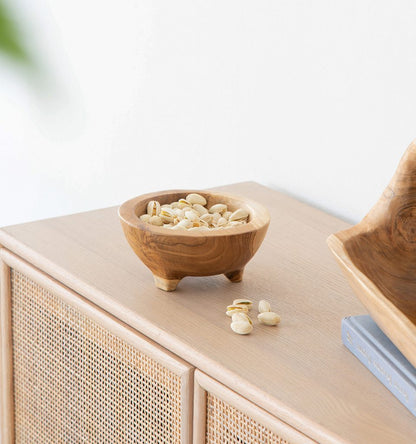 Footed Wooden Bowls