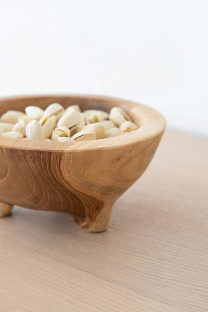 Footed Wooden Bowls