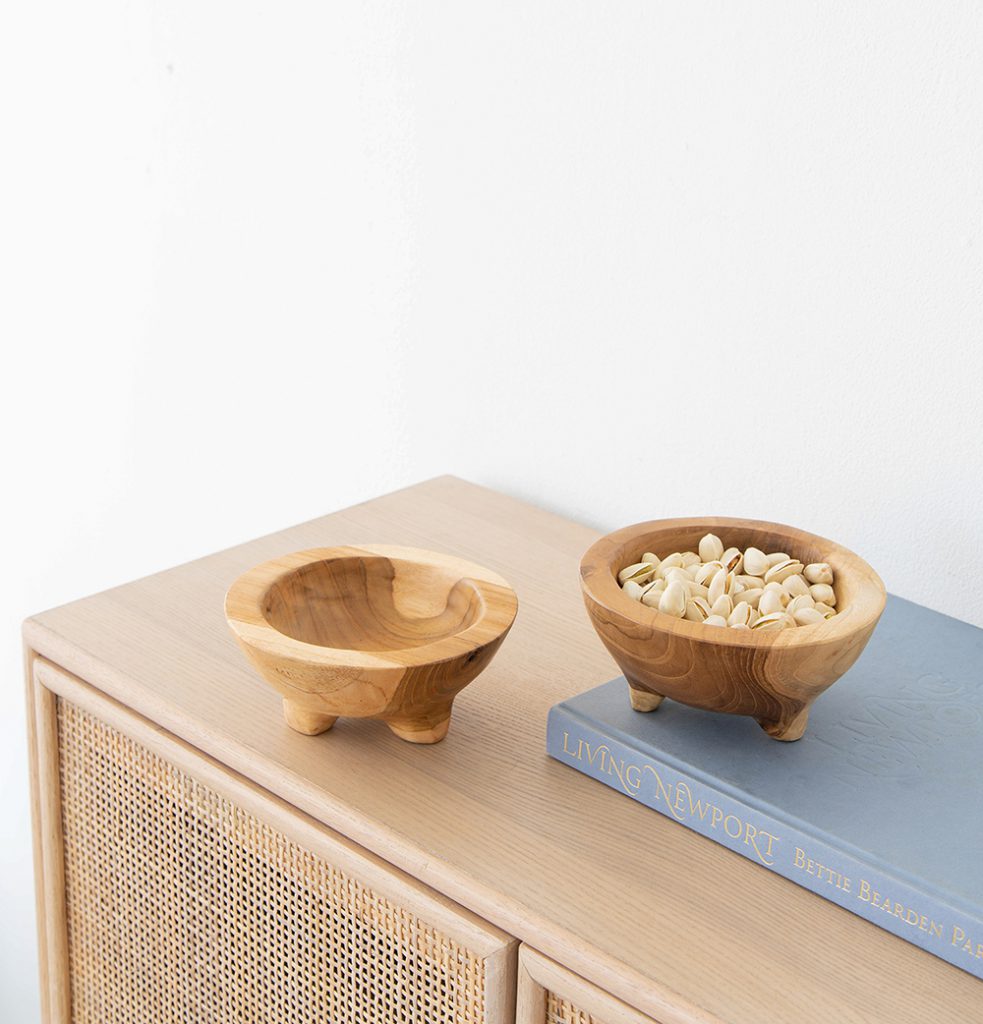 Footed Wooden Bowls