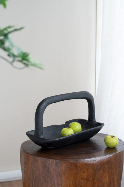 Wooden Tray with Curved Handle