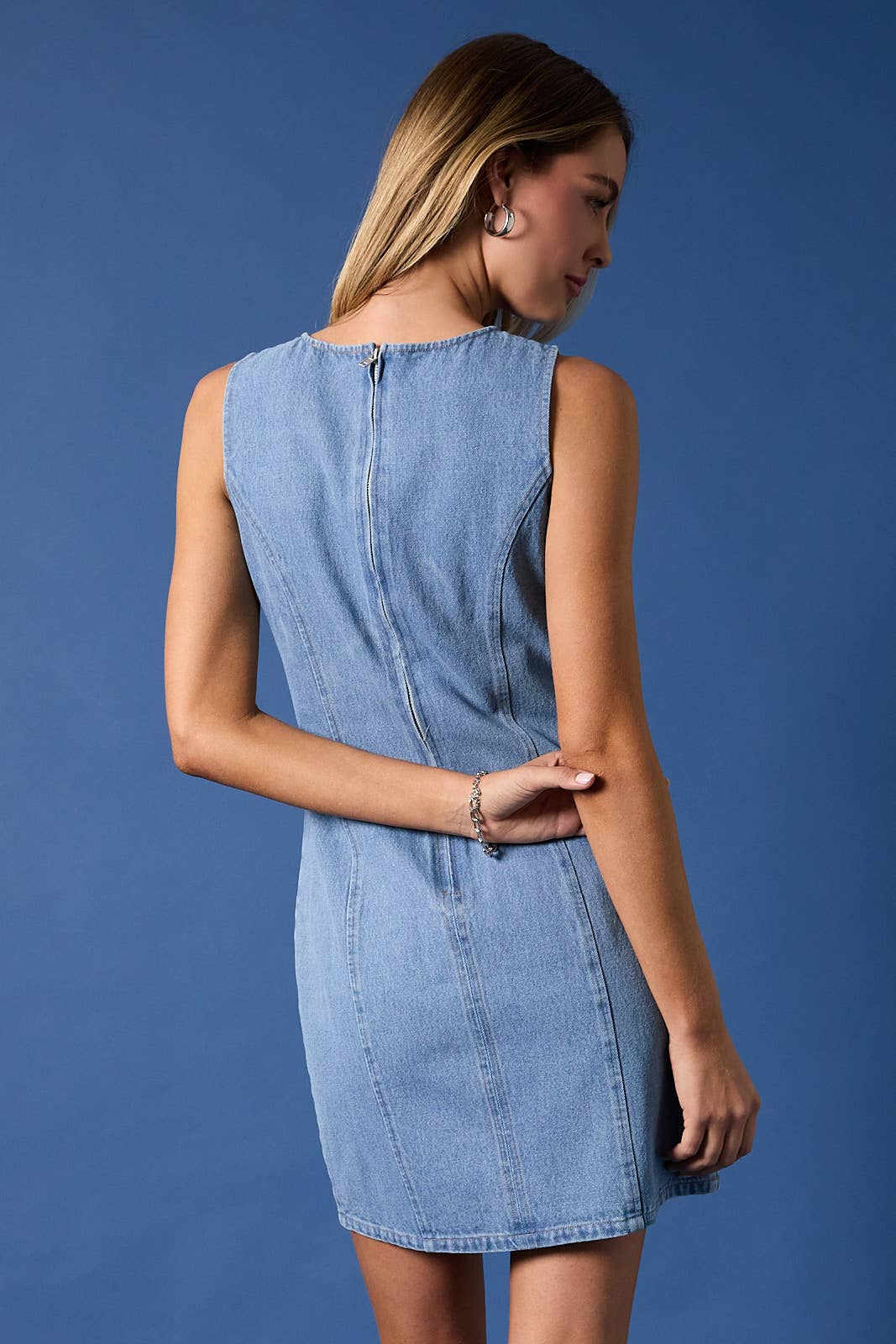 Lana Fitted Denim Dress