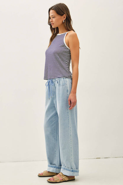 Ashley Comfy Wide Leg Denim Pants