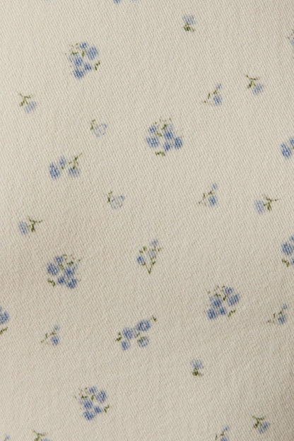 Amy Floral Boat Neck Twill Dress