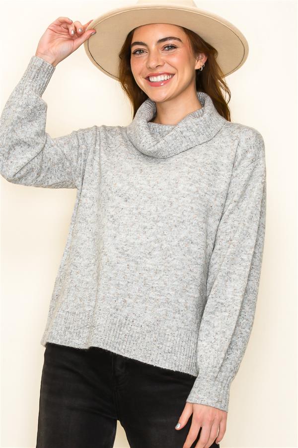 Angela Speckled Cowl Neck Sweater