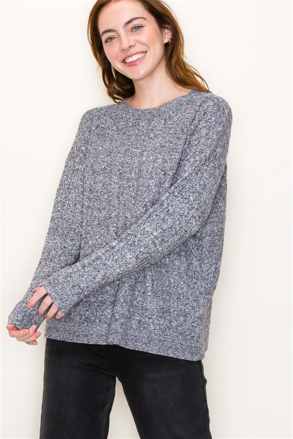 Clara Lightweight Cable Knit Sweater