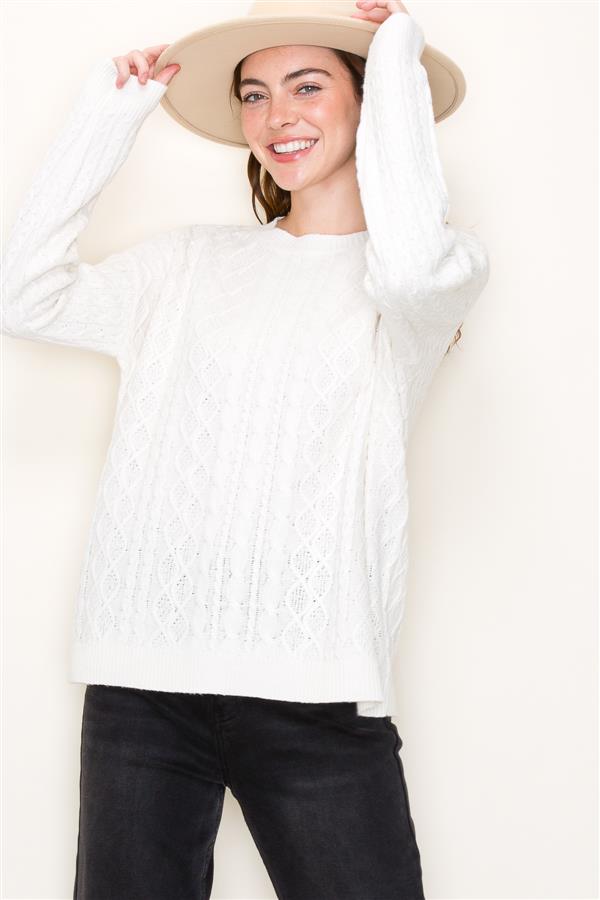 Clara Lightweight Cable Knit Sweater