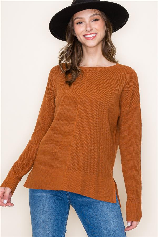 Alice Boatneck Waffle Knit Sweater