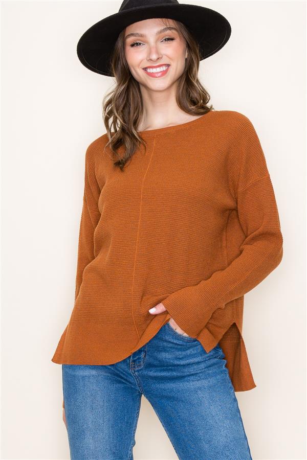 Alice Boatneck Waffle Knit Sweater