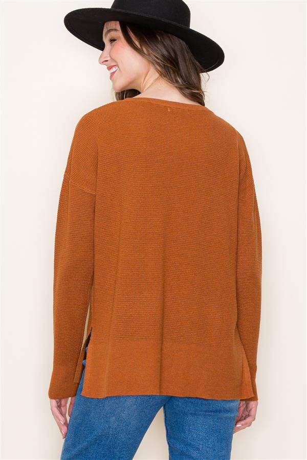 Alice Boatneck Waffle Knit Sweater