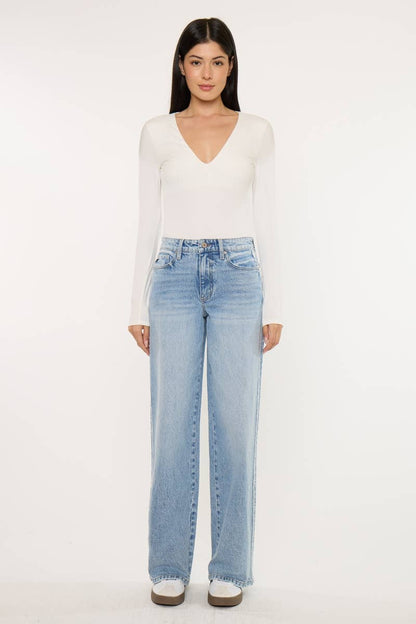 Candice High Rise Frayed Leg Jeans