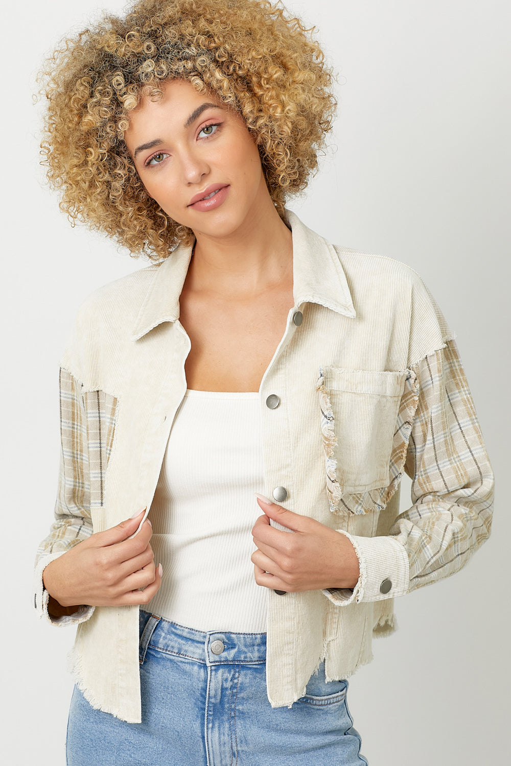 Patti Plaid Contrast Corduroy Jacket