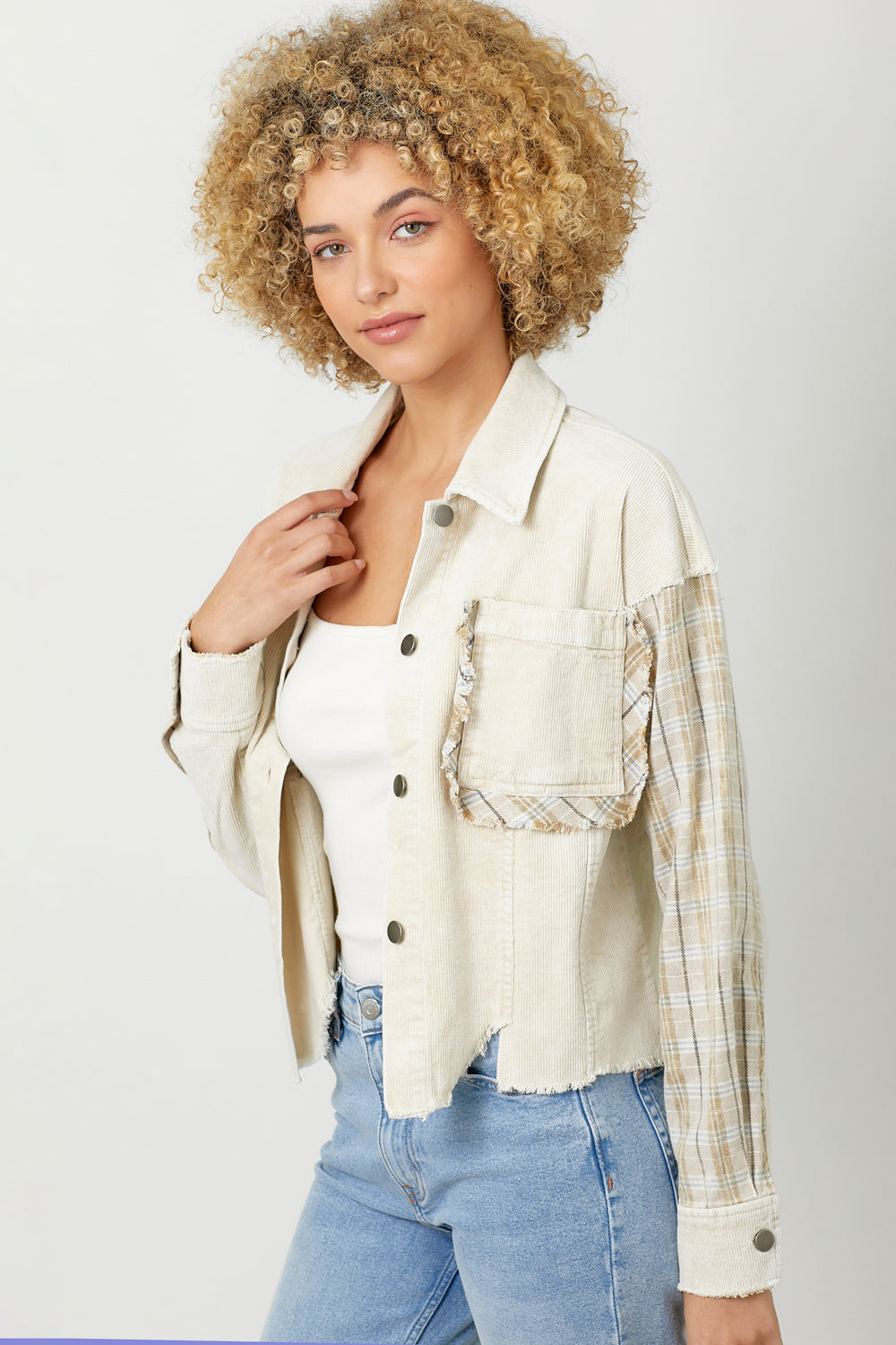 Patti Plaid Contrast Corduroy Jacket