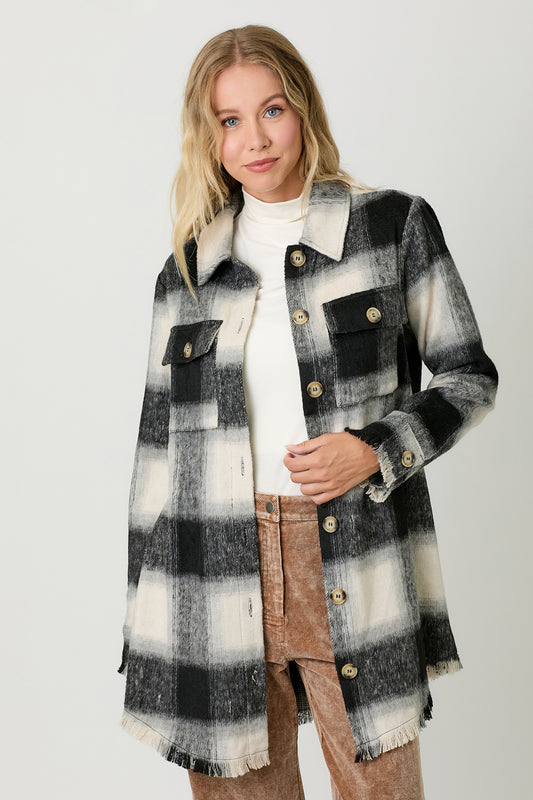 Ashlyn Long Plaid Jacket