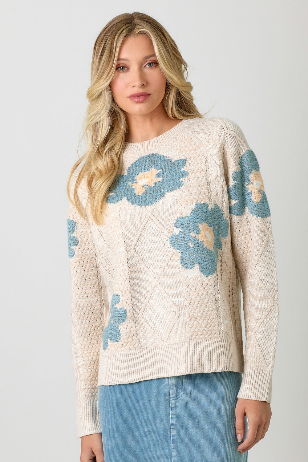 Raye Floral Knit Sweater