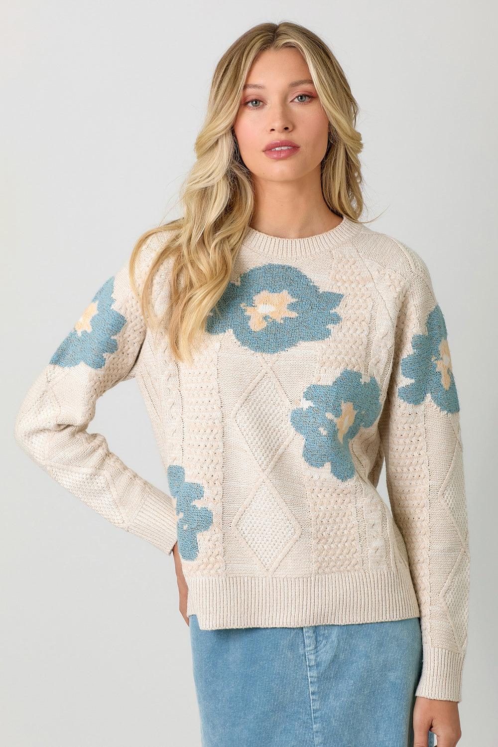 Raye Floral Knit Sweater