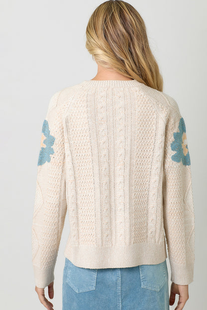 Raye Floral Knit Sweater