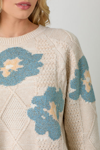 Raye Floral Knit Sweater