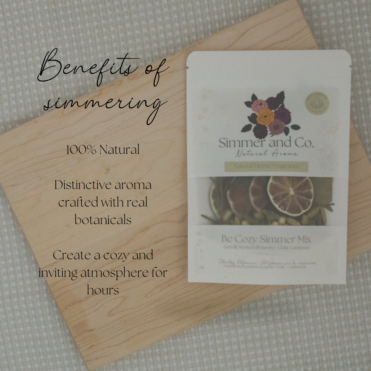 Be Cozy Fall Simmer Pot Mix, Natural Jasmine Spice Aroma