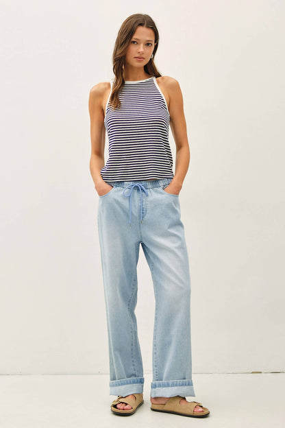 Ashley Comfy Wide Leg Denim Pants