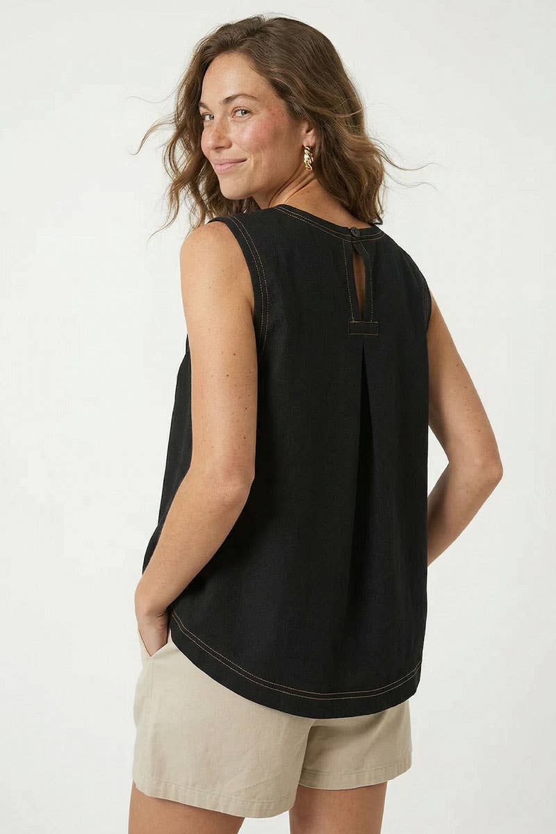 Jenny Round Neck Sleeveless Top