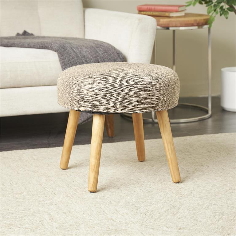 Taupe Fabric Stool