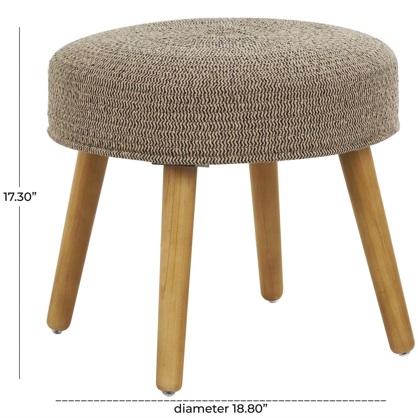 Taupe Fabric Stool