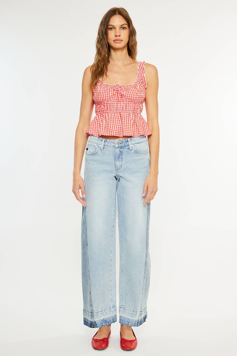 Tisha Mid Rise Colour Block Jeans