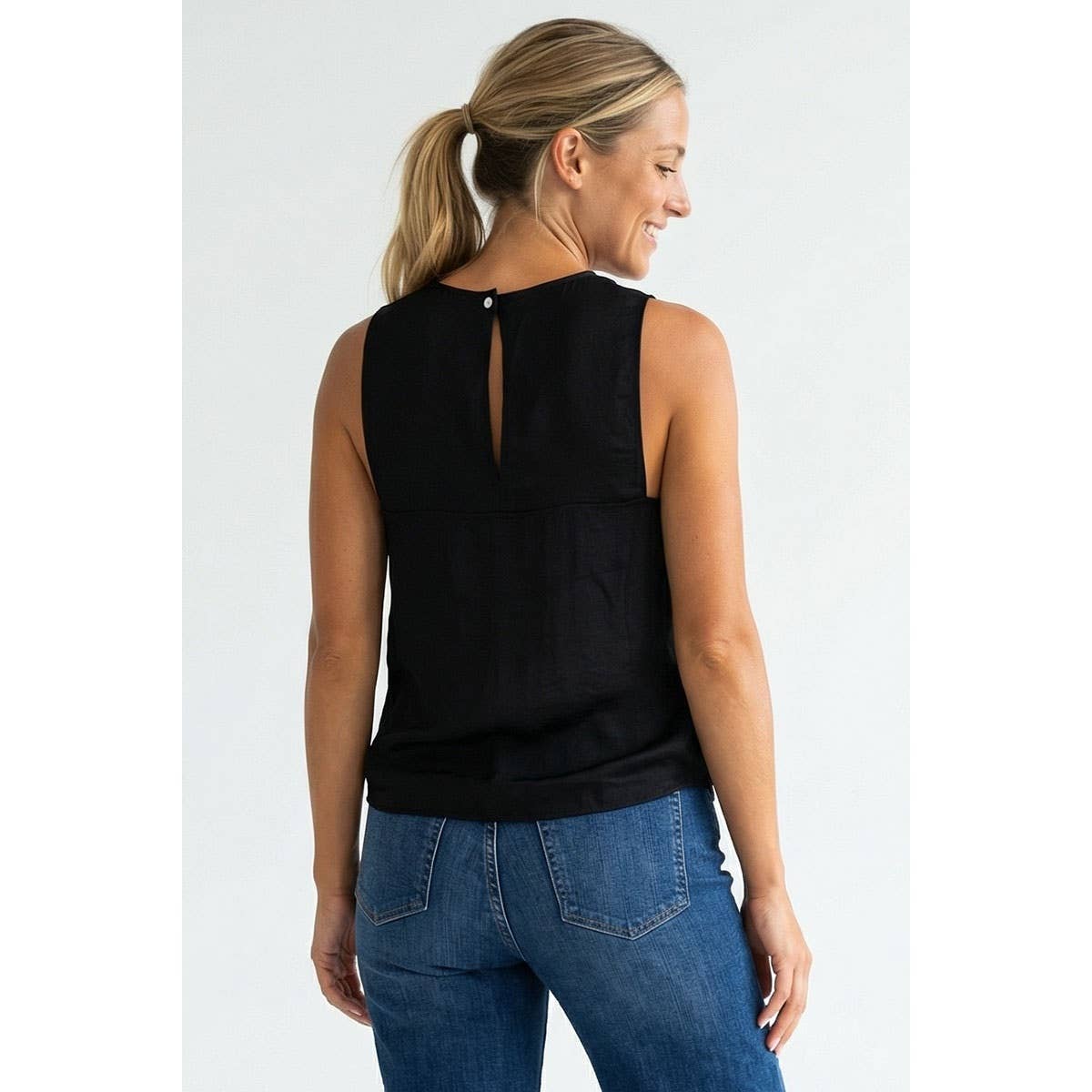 Bella Relaxed Sleeveless Keyhole Top