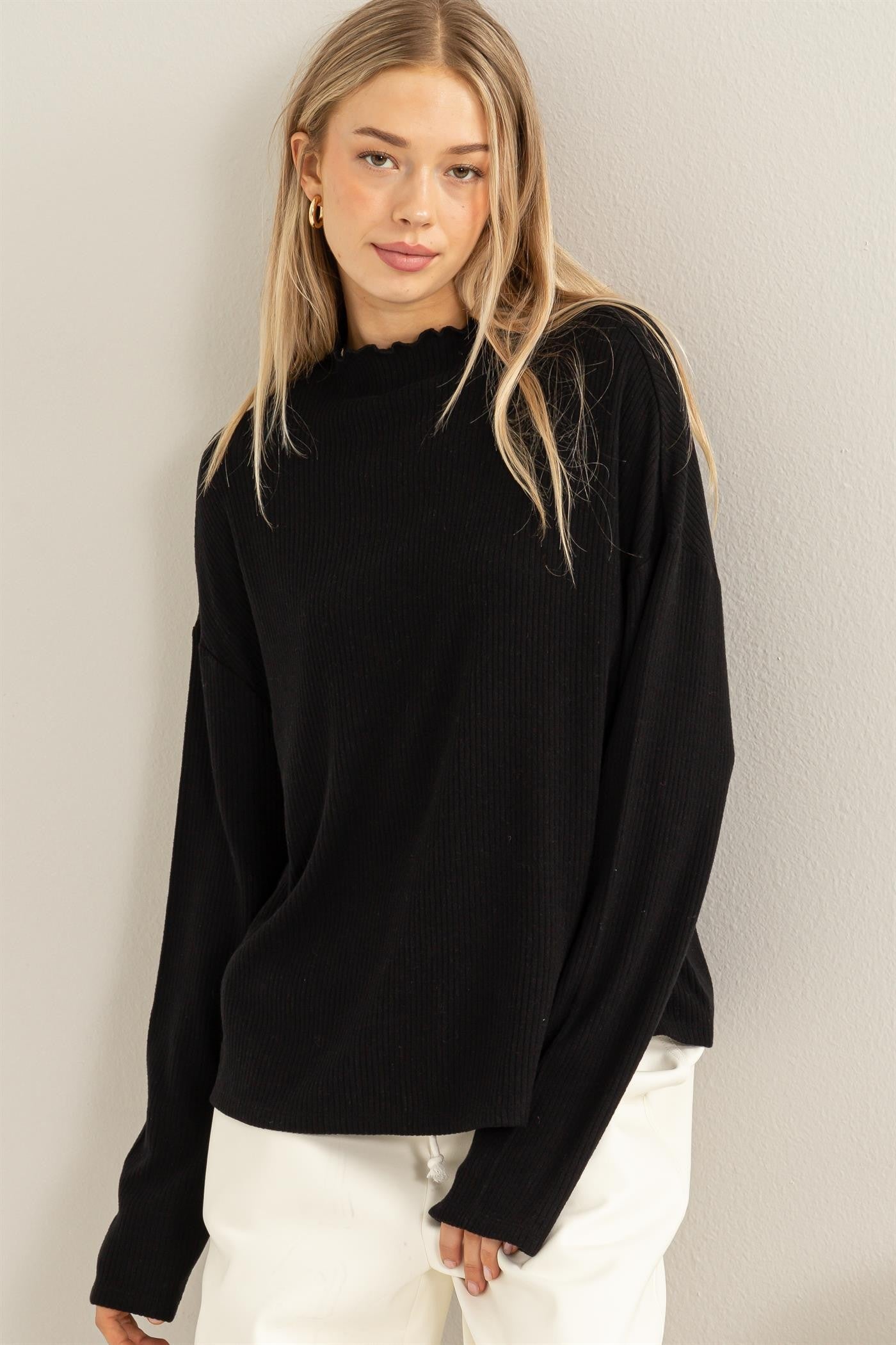 Ruffle deals shirt jumper