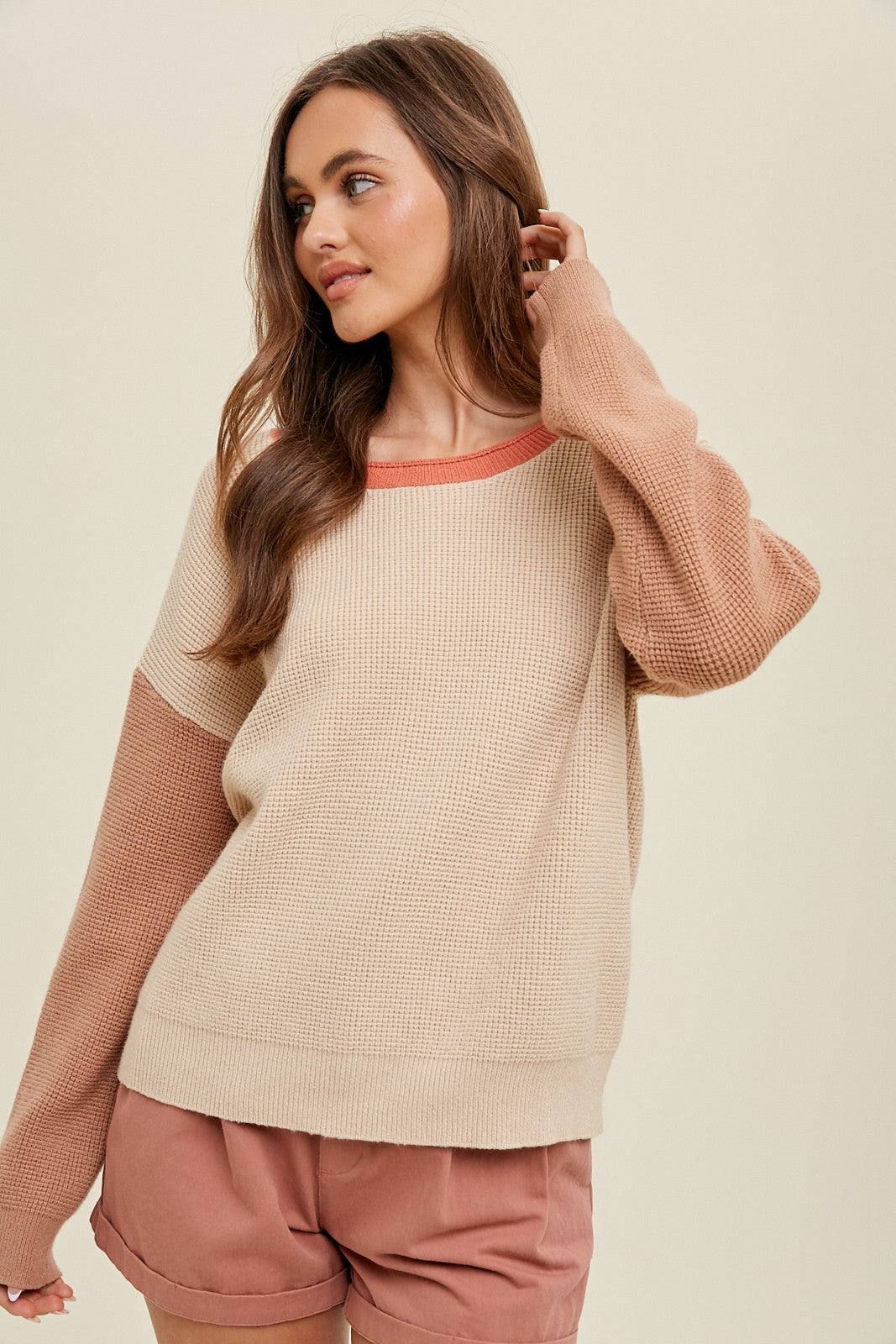 Lily Multi Colour Waffle Knit Sweater