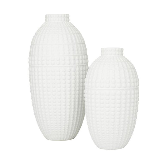 Matte White Textured Vases