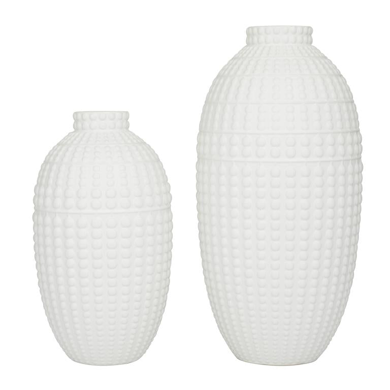 Matte White Textured Vases