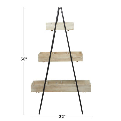 Three Tiered Wood Plant Stand
