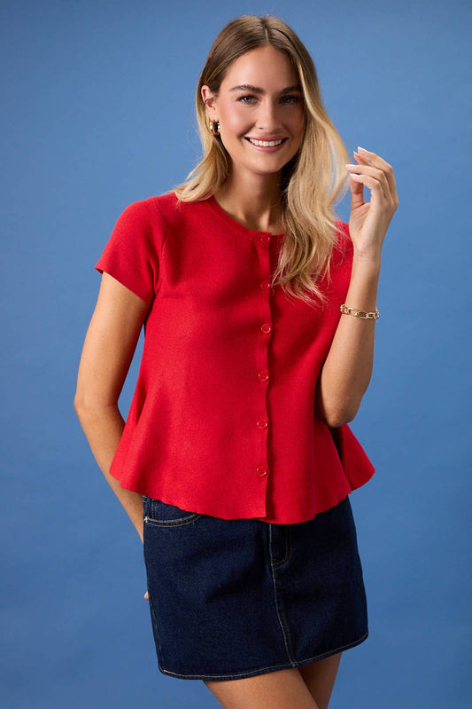 Cherry Flair Cardigan Top