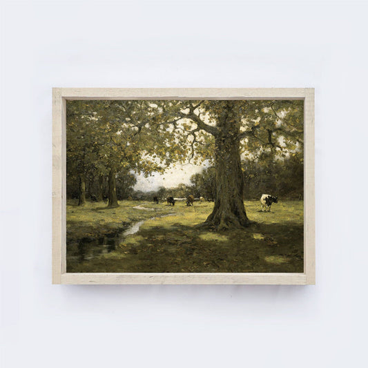 Cows In A Pasture Framed Print