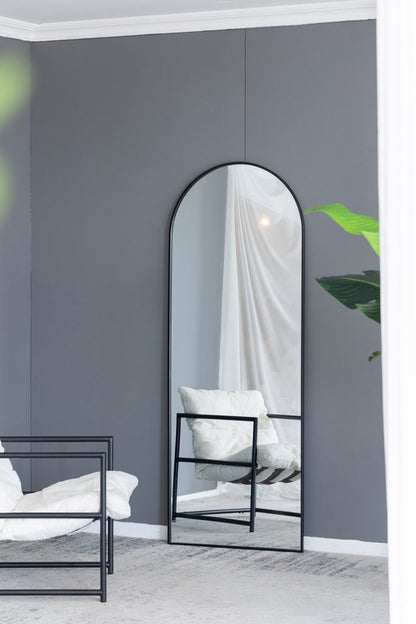 Large Celine Black Arch Wall Mirror