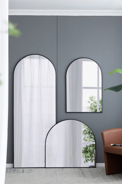 Large Celine Black Arch Wall Mirror