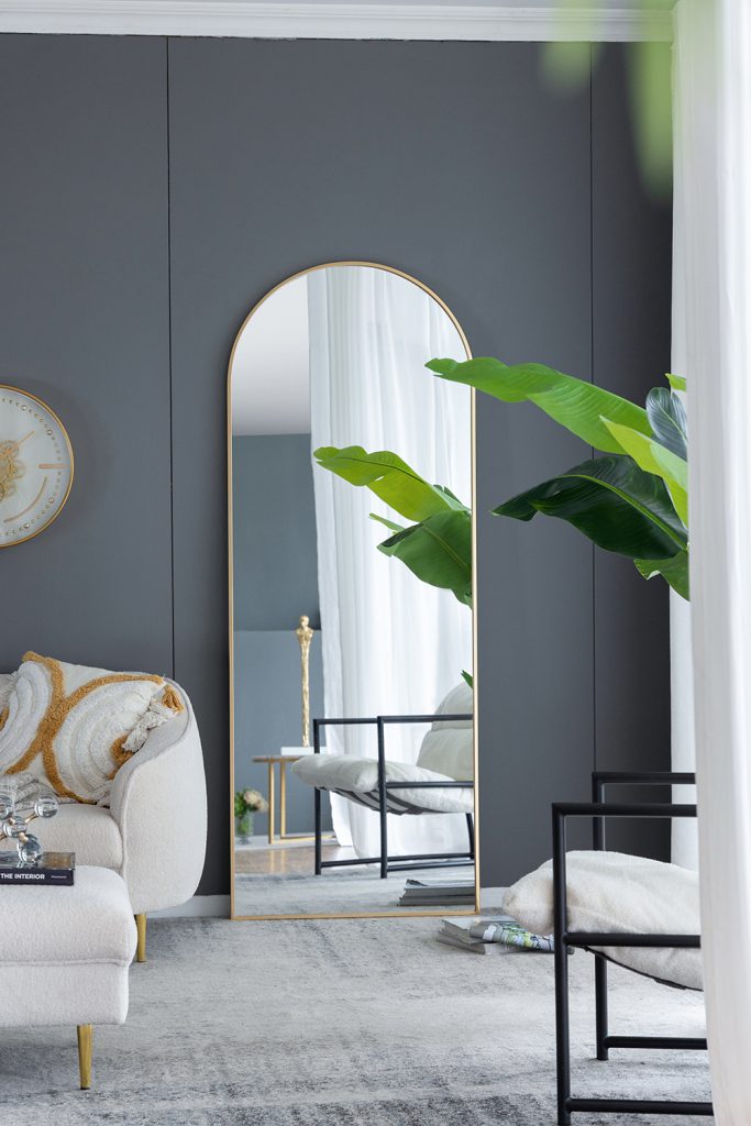 Large Celine Gold Arch Wall Mirror