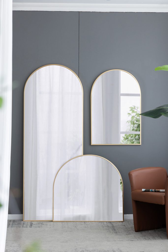 Large Celine Gold Arch Wall Mirror
