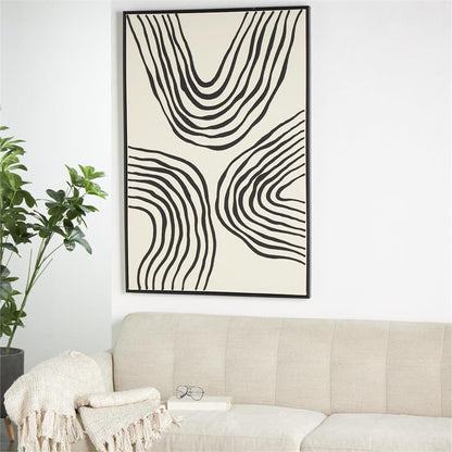 Black & Cream Abstract Canvas Wall Art