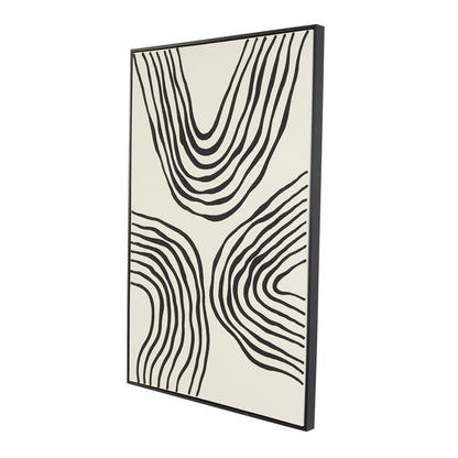 Black & Cream Abstract Canvas Wall Art