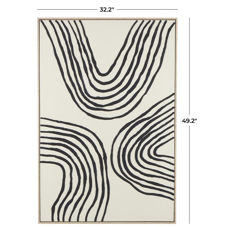 Black & Cream Abstract Canvas Wall Art