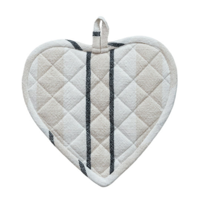 Quilted Heart Shaped Pot Holder